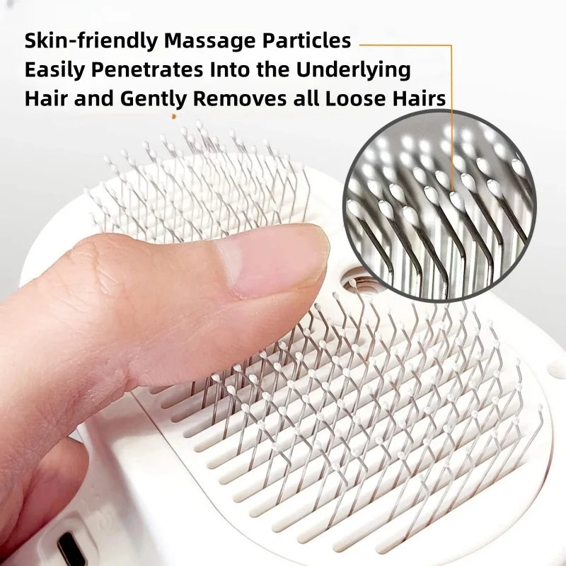 3-in-1 Electric pet grooming brush - spray, message & Deshed all in One for Dogs or Cats
