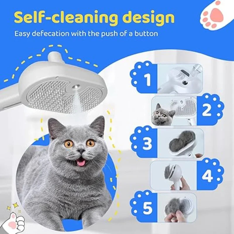 3-in-1 Electric pet grooming brush - spray, message & Deshed all in One for Dogs or Cats