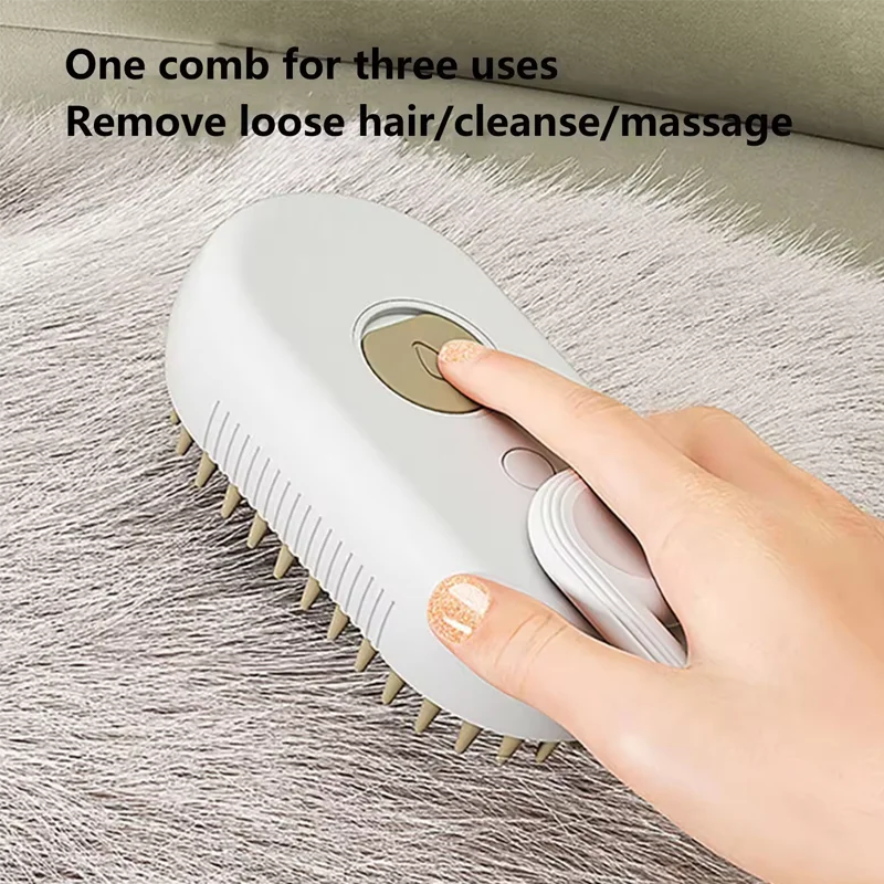 3-in-1 Electric pet grooming brush - spray, message & Deshed all in One for Dogs or Cats