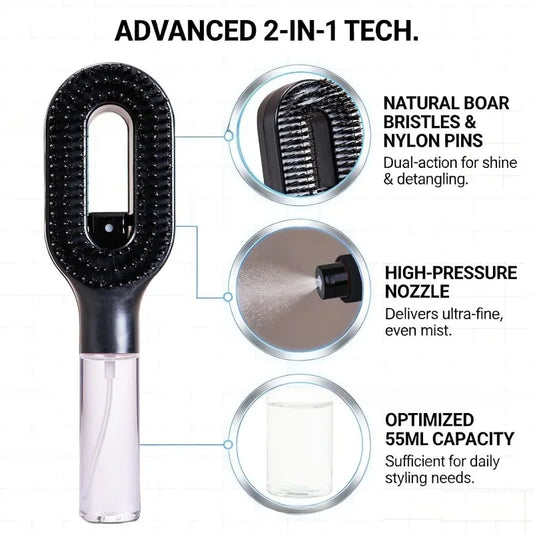 2-in-1 Detangling Spray Brush