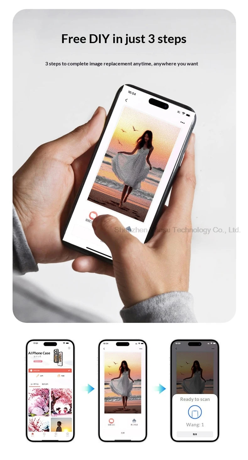 Smart NFC Phone Case - Instantly Turn Your Phone Case Into a Custom Moving Display and battery Free!