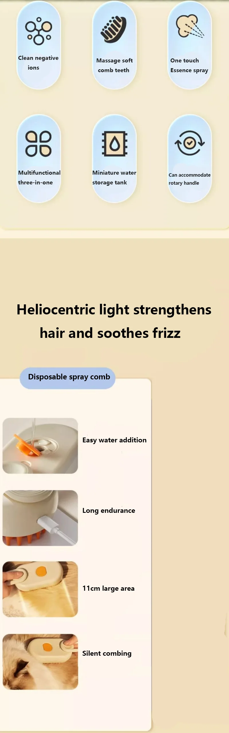 3-in-1 Electric pet grooming brush - spray, message & Deshed all in One for Dogs or Cats