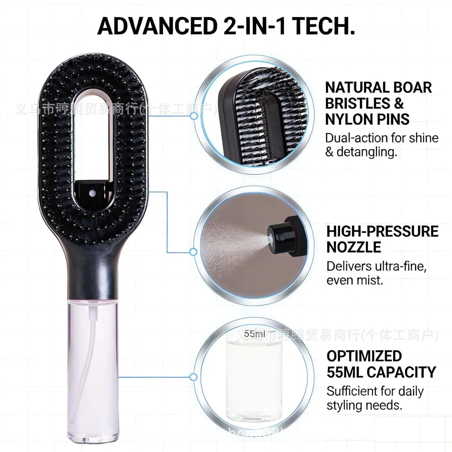 2-in-1 Detangling Spray Brush