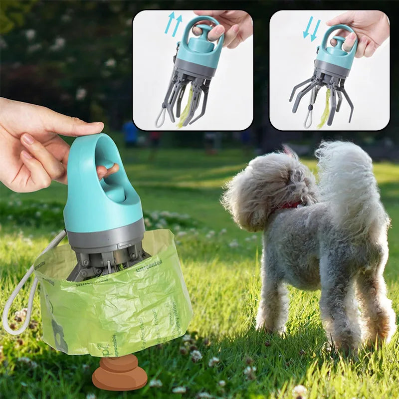 Hands-Free Dog Pooper Scooper With Built-in Bag Dispenser- Quick, Clean & No-Touch Pickup