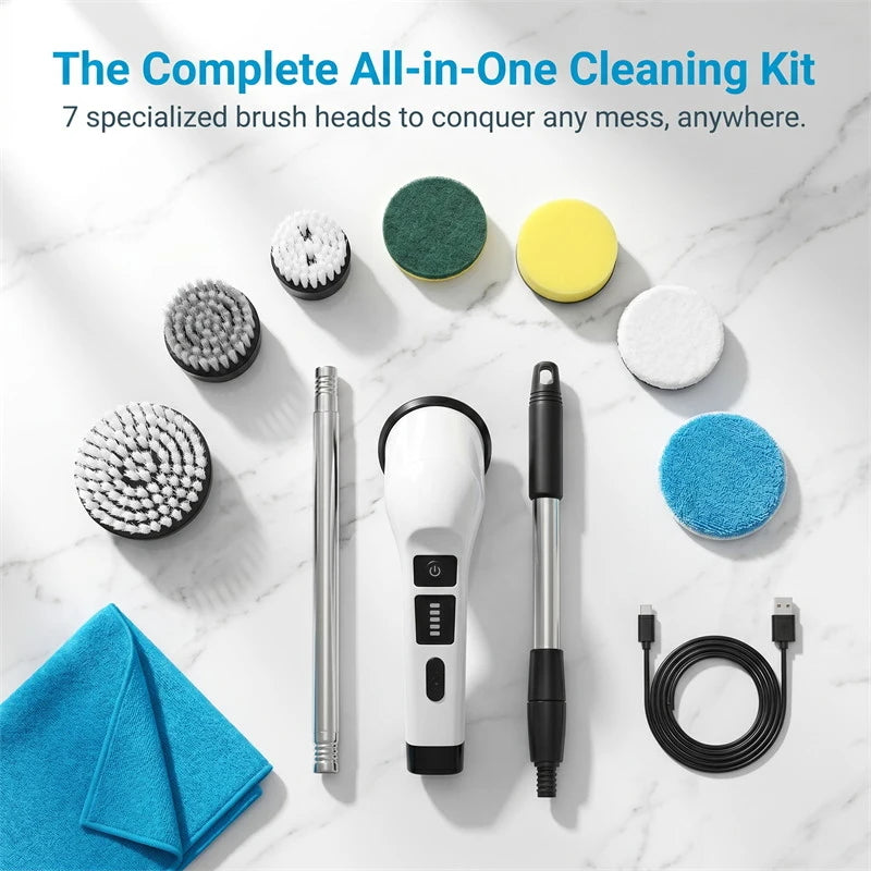 PowerScrub™ Cordless Electric Spin Scrubber, Powerful multi-surface cleaning for bathrooms, kitchens, tubs, tile, grout, and more.