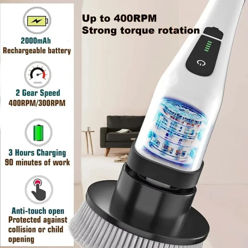 PowerScrub™ Cordless Electric Spin Scrubber, Powerful multi-surface cleaning for bathrooms, kitchens, tubs, tile, grout, and more.