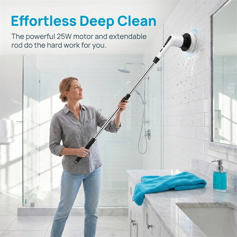 PowerScrub™ Cordless Electric Spin Scrubber, Powerful multi-surface cleaning for bathrooms, kitchens, tubs, tile, grout, and more.