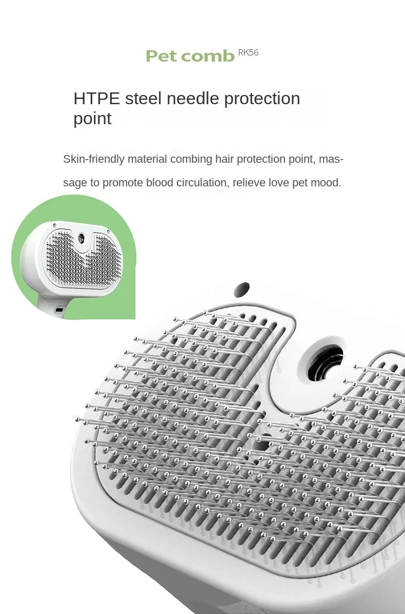 3-in-1 Electric pet grooming brush - spray, message & Deshed all in One for Dogs or Cats
