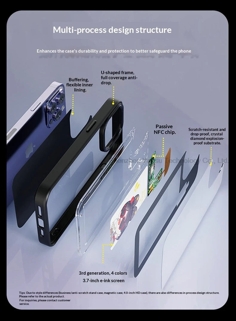 Smart NFC Phone Case - Instantly Turn Your Phone Case Into a Custom Moving Display and battery Free!