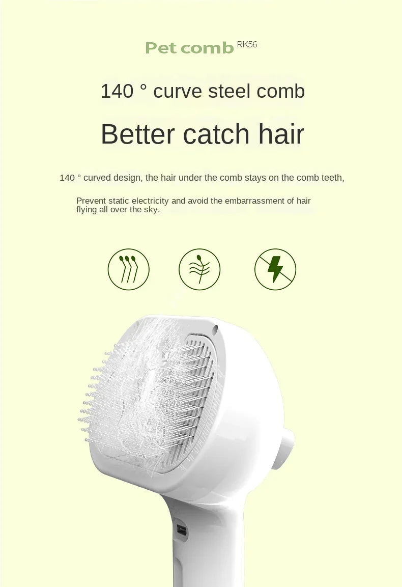 3-in-1 Electric pet grooming brush - spray, message & Deshed all in One for Dogs or Cats