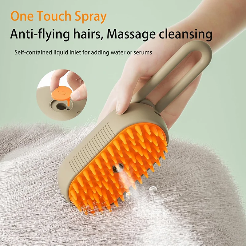 3-in-1 Electric pet grooming brush - spray, message & Deshed all in One for Dogs or Cats