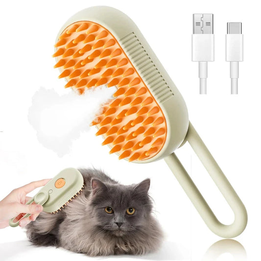 3-in-1 Electric pet grooming brush - spray, message & Deshed all in One for Dogs or Cats
