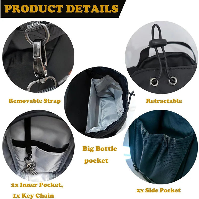 Magnetic Water Bottle Holder Bag (1–2 Pack) – Waterproof Polyester for Gym & Outdoor activity use with strong shoulder Strap